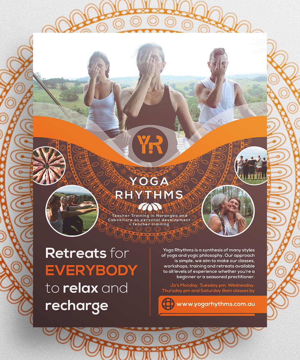 Flyer Design by dede_dwiyansyah for Yoga Rhythms | Design #15478390