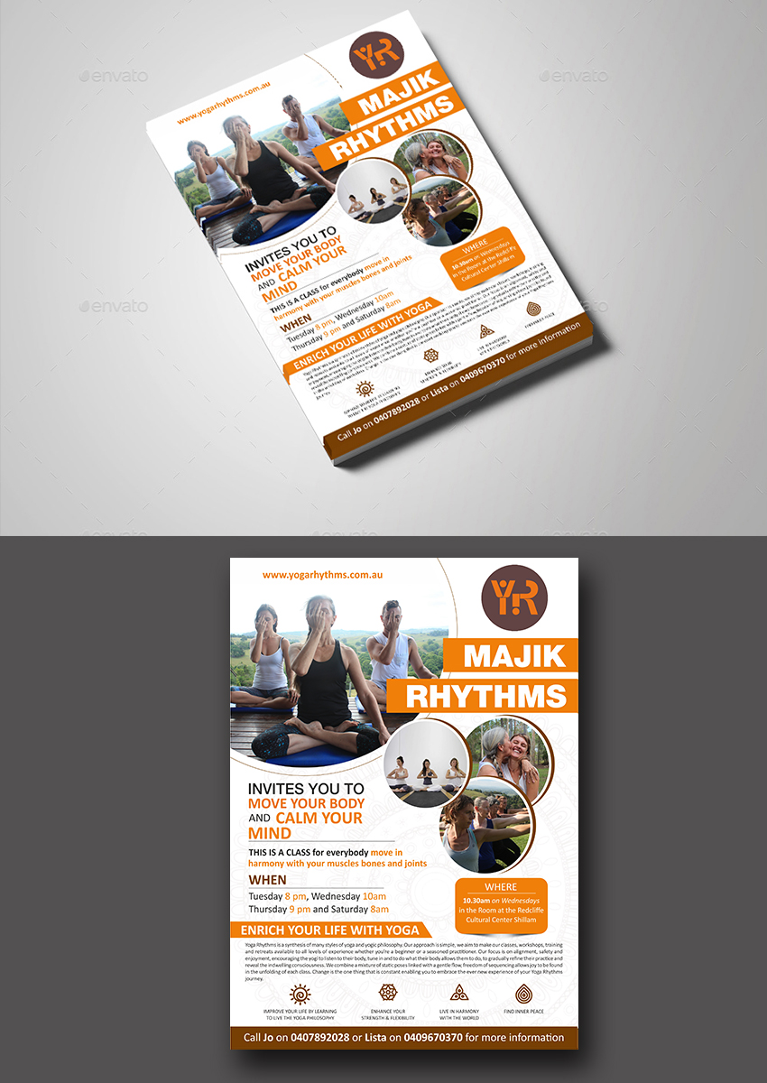 Flyer-Design von ecorokerz für Yoga Rhythms | Design #15478879