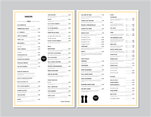 Menu Design by EsqDesign for Dempsey Enterprises, LLC | Design: #2613663