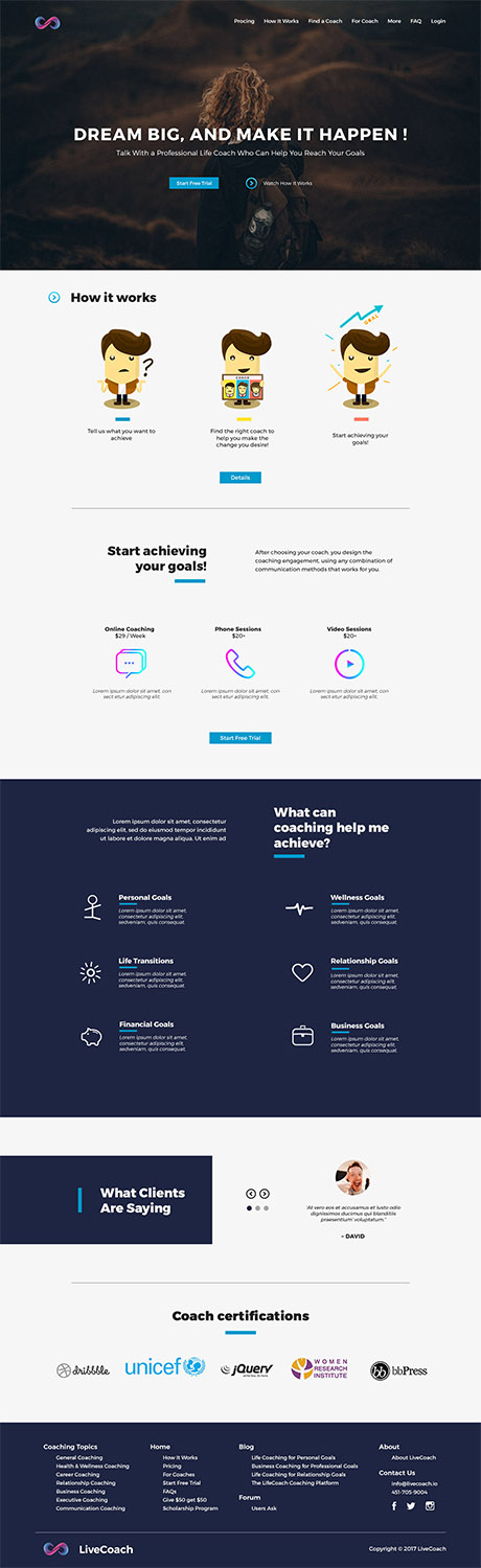 Web Design par Madiantara Teja pour LiveCoach Inc | Design #15489954
