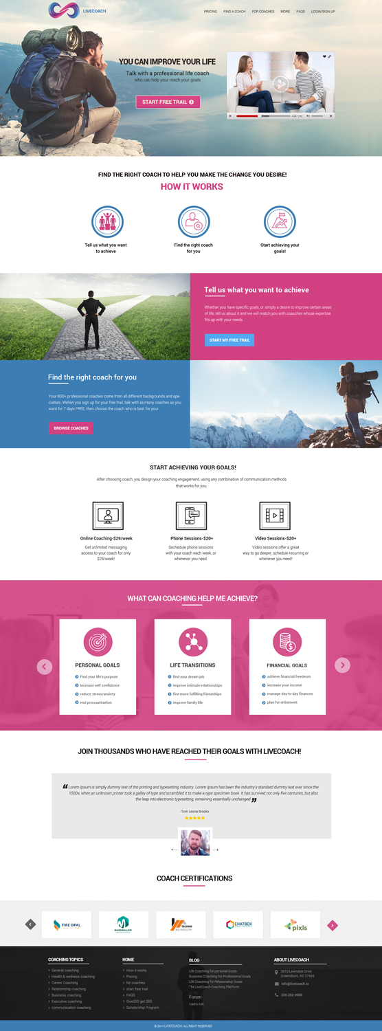 Web Design by Dream Logo Design for LiveCoach Inc | Design #15486236