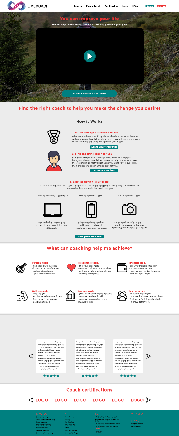 Web Design by Laimonas 2 for LiveCoach Inc | Design #15517566