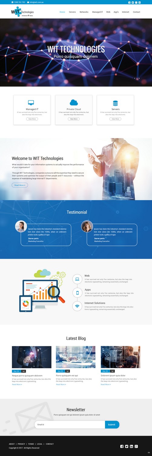 Web Design by pb for WIT Technologies | Design #15825542