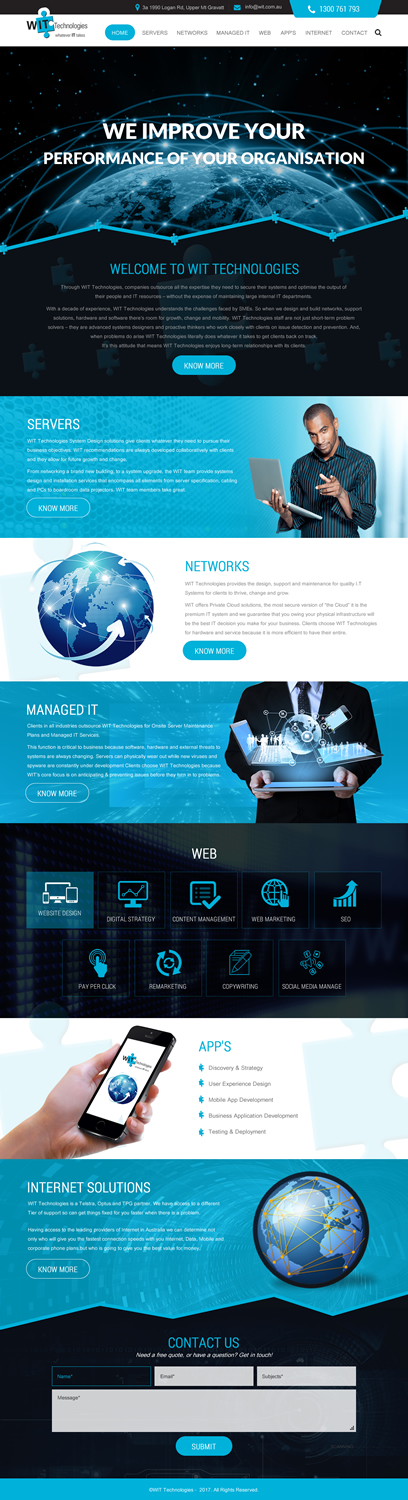 Web Design par rightway pour WIT Technologies | Design #15820156