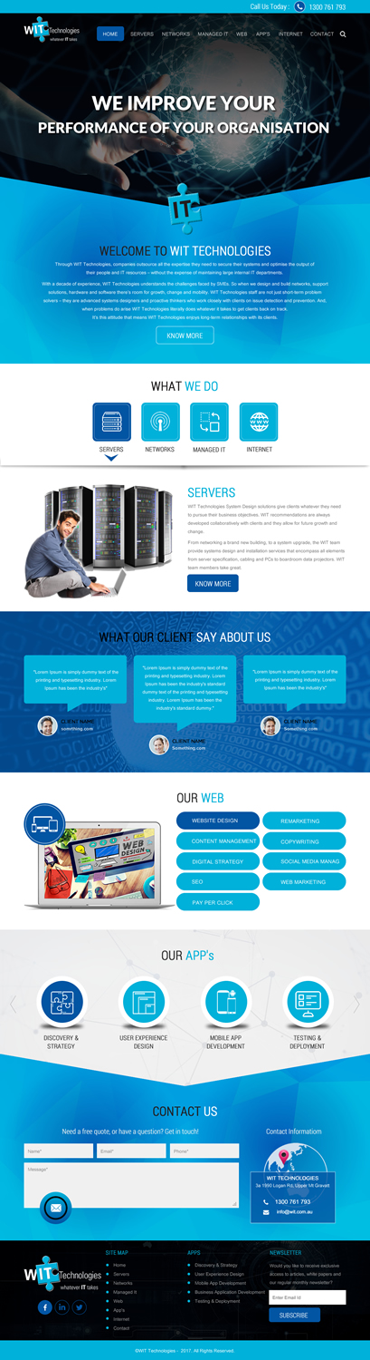 Web Design by rightway for WIT Technologies | Design #15820158