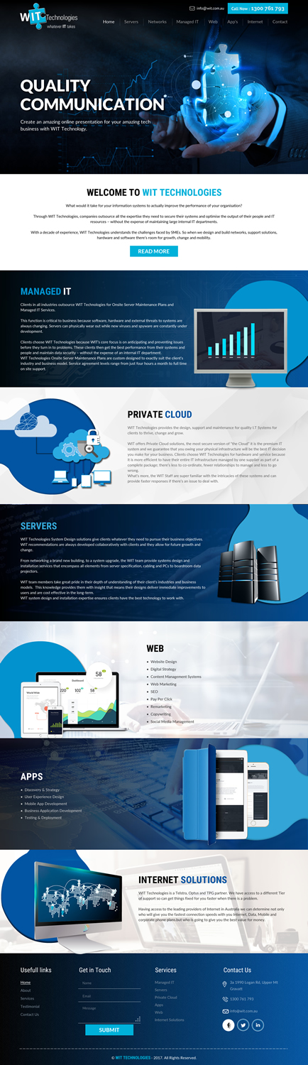 Diseño Web por rightway para WIT Technologies | Diseño #15820159