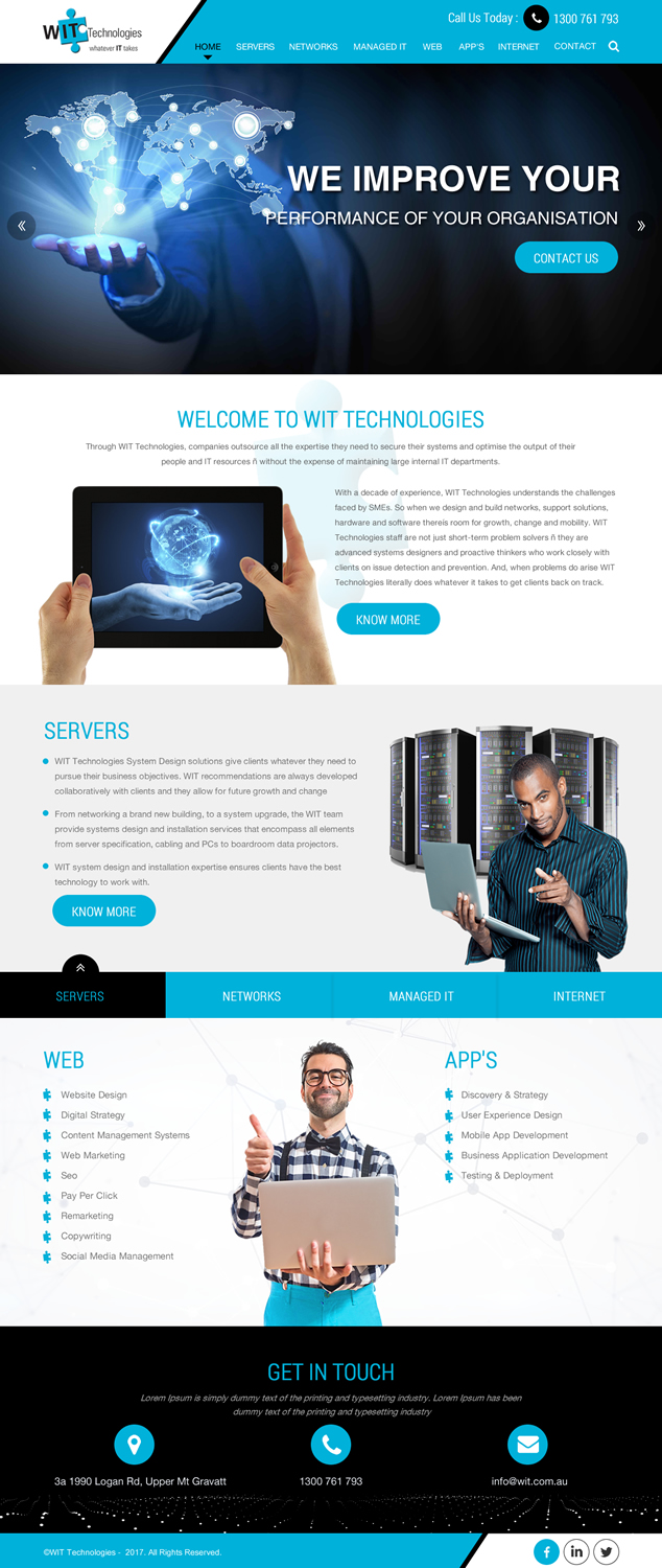 Web Design par rightway pour WIT Technologies | Design #15820161