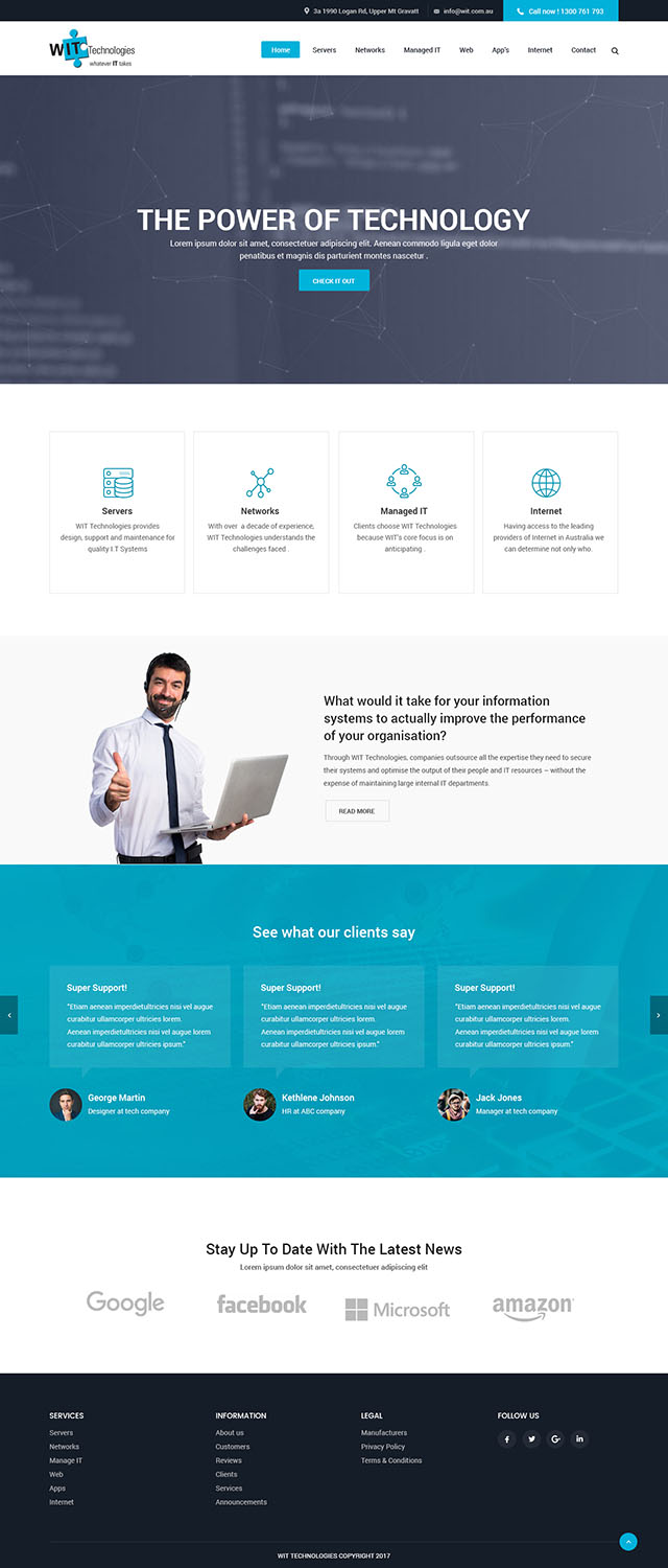 Web Design by syrwebdevelopment for WIT Technologies | Design #15912191