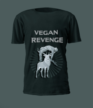 T-Shirt Illustration - Vegan - Deer Killing Hunter             | Diseño Con Ilustración por A.STUDIO