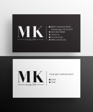 Stylish Business Card for Modern hair salon | Business Card Design by dede_dwiyansyah
