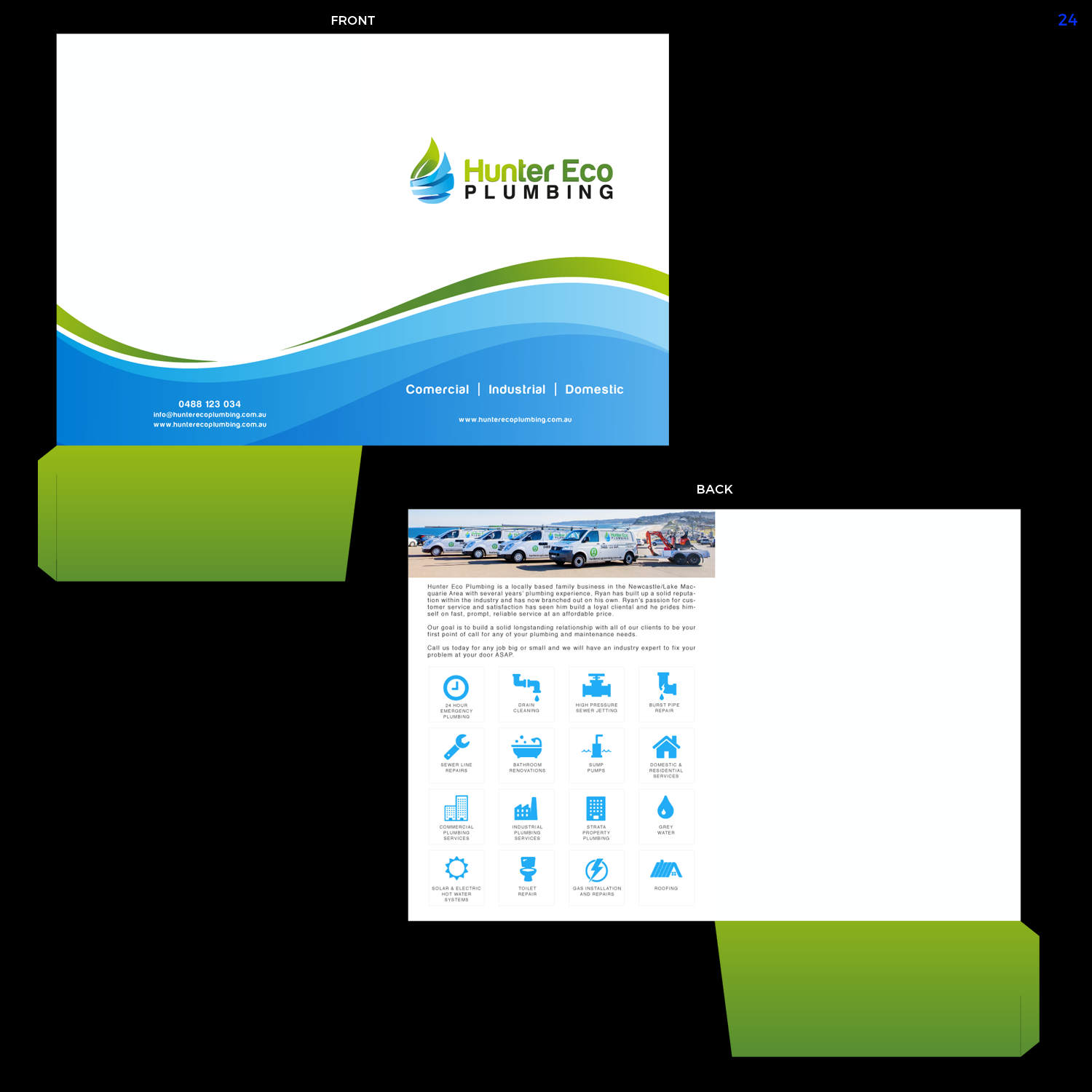 Diseño de Brochure por uniquedesign10 para Hunter Eco Plumbing  | Diseño #15493923