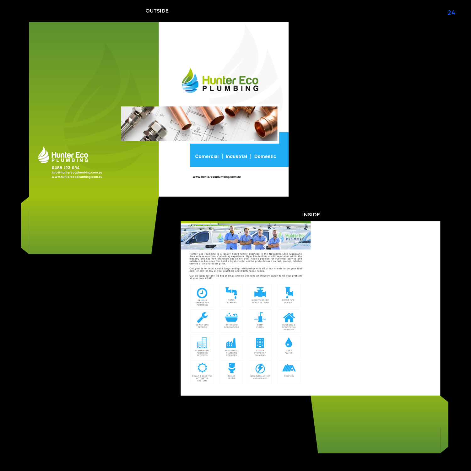 Diseño de Brochure por uniquedesign10 para Hunter Eco Plumbing  | Diseño #15496145