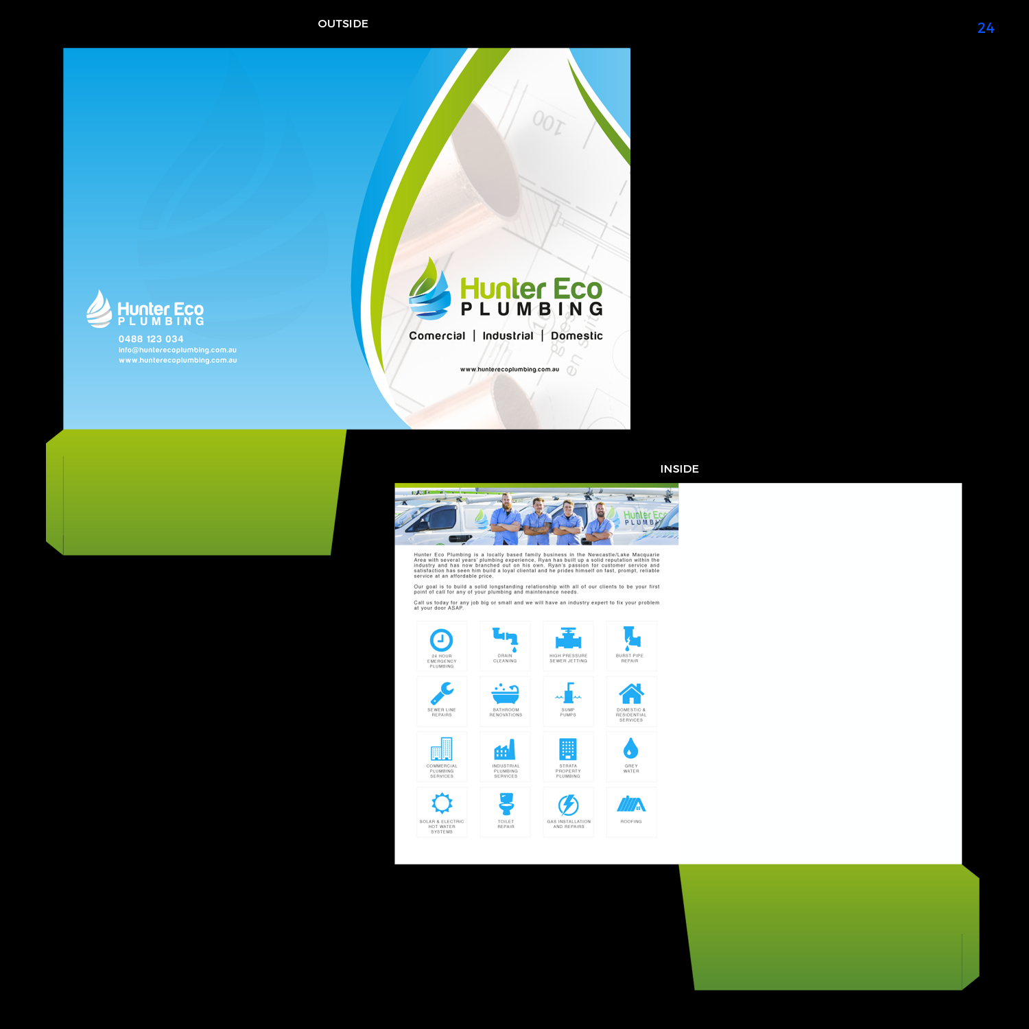 Diseño de Brochure por uniquedesign10 para Hunter Eco Plumbing  | Diseño #15496525