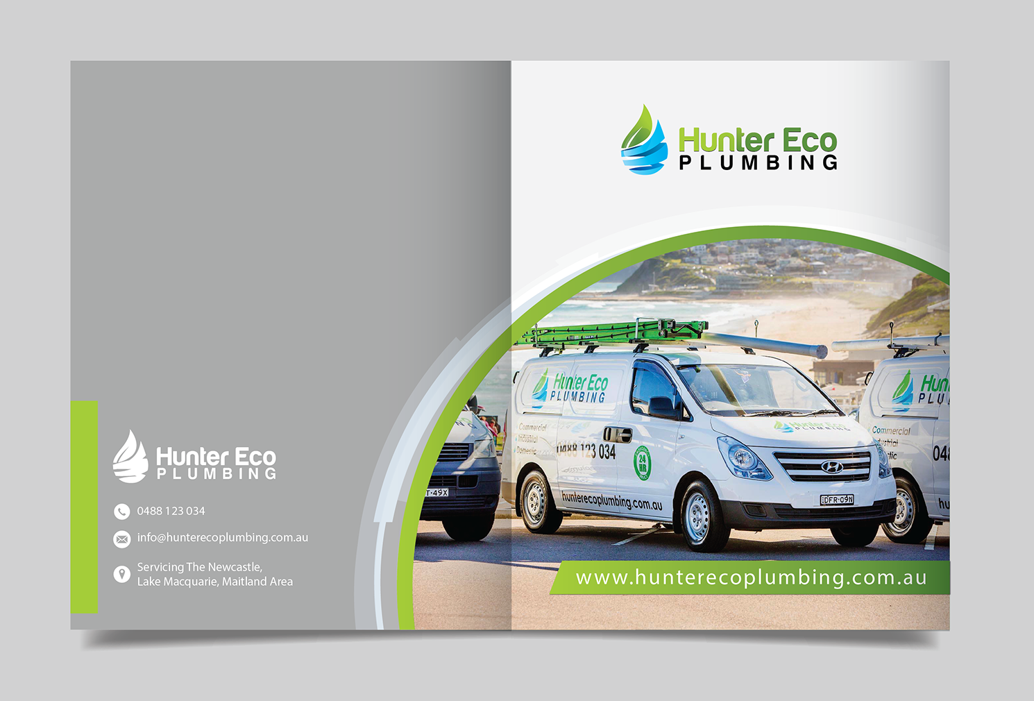 Brochure Design by Alexandar for Hunter Eco Plumbing  | Design #15492121