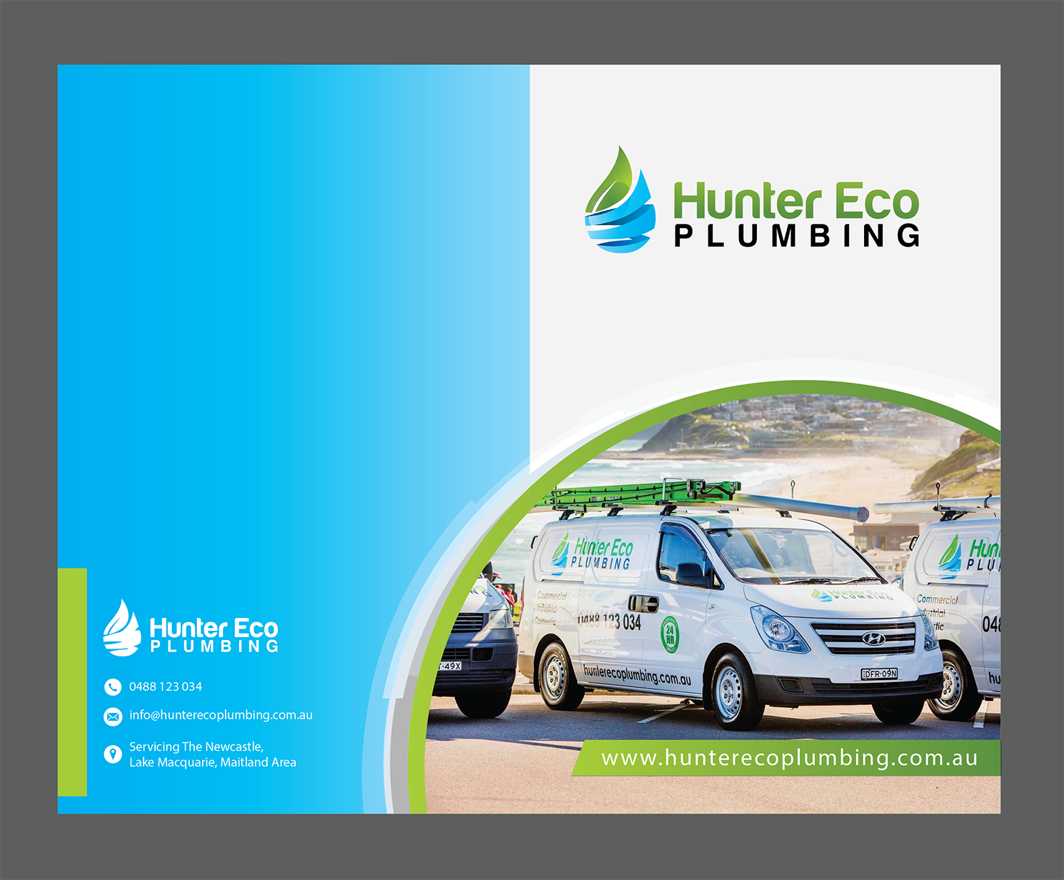 Brochure Design by Alexandar for Hunter Eco Plumbing  | Design #15551564