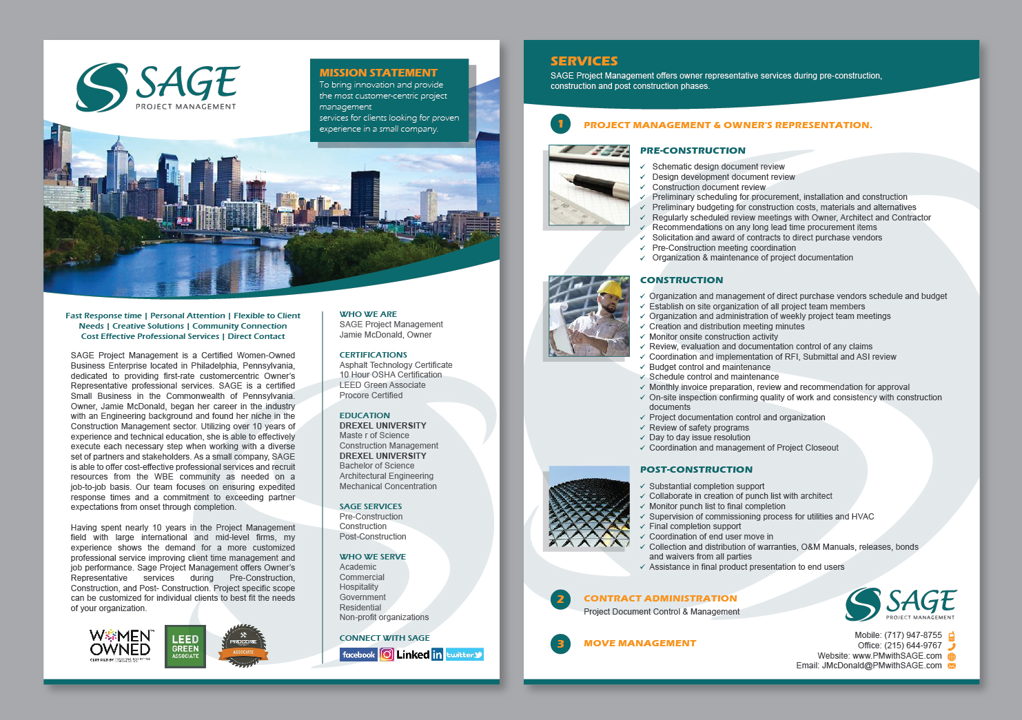 Brochure Design by Achiver for Sage Project Management | Design #15507782