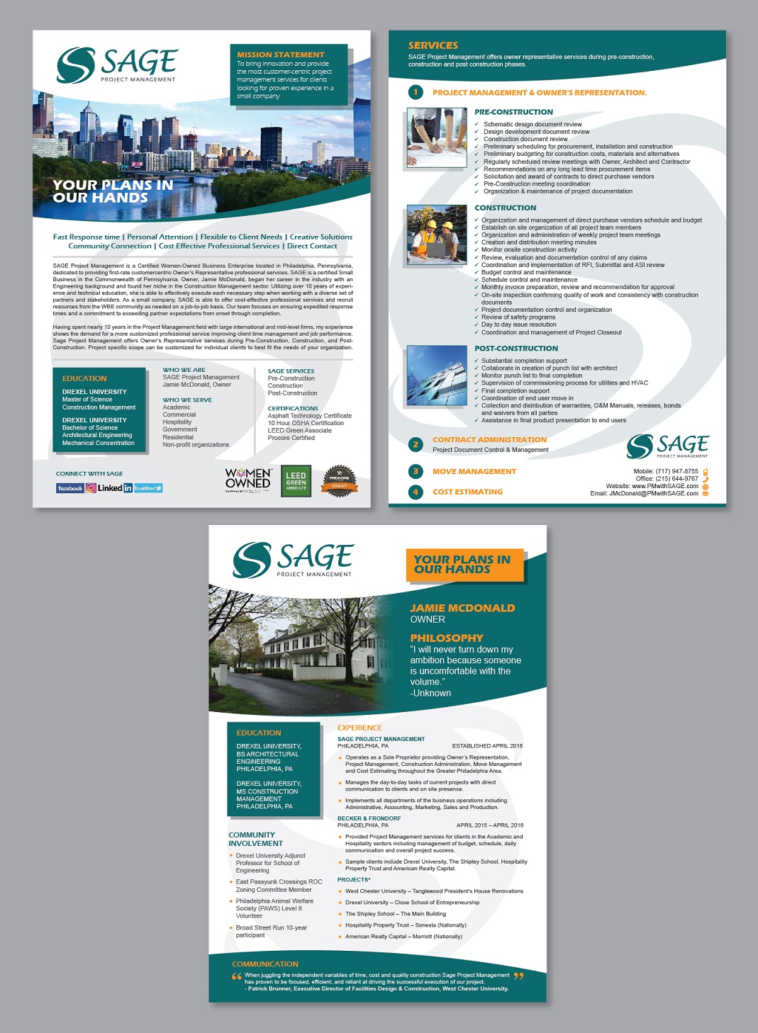 Brochure Design by Achiver for Sage Project Management | Design #15520007