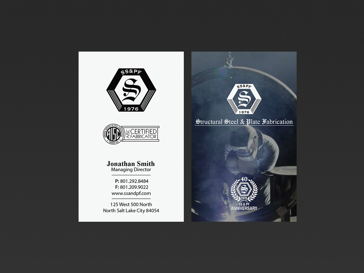 Business Card Design by Creations Box 2015 for Structural Steel & Plate Fabrication | Design #15510892