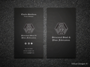 Business Card Design by SyncFuse™ Solutions for Structural Steel & Plate Fabrication | Design: #15642408