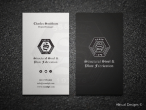 Business Card Design by SyncFuse™ Solutions for Structural Steel & Plate Fabrication | Design: #15642409