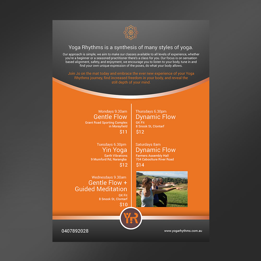 Flyer Design by designgreen for Yoga Rhythms | Design #15509746