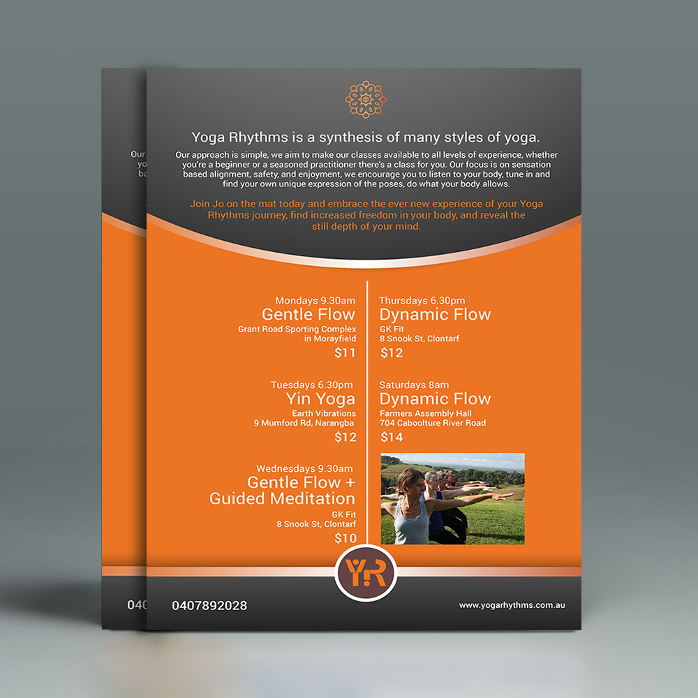 Flyer Design by designgreen for Yoga Rhythms | Design #15509748