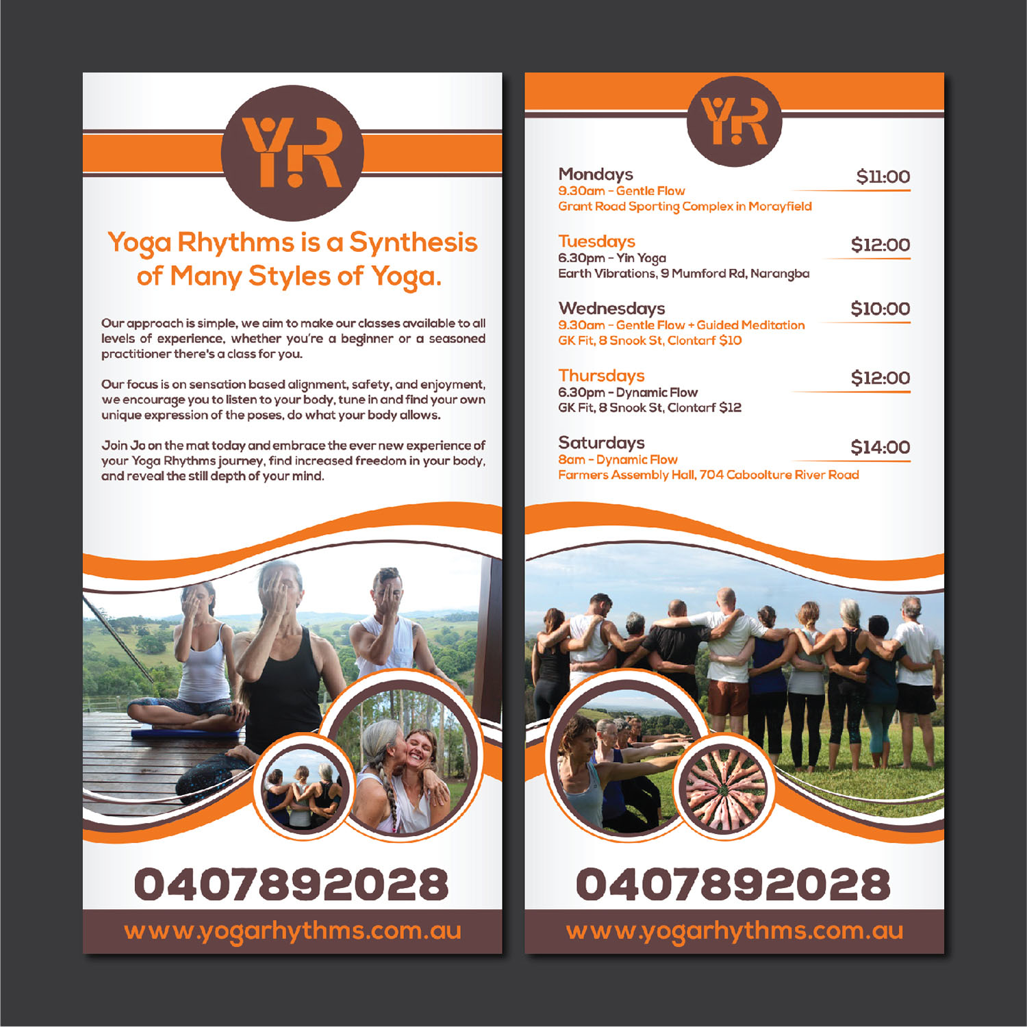 Flyer Design by Deziners Zone for Yoga Rhythms | Design #15508464