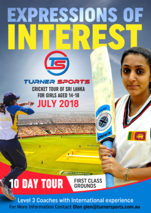 Sri Lankan Cricket Tour For Girls Aged 14-18 in July 2018 | Diseño de Flyer por Gfx.26™
