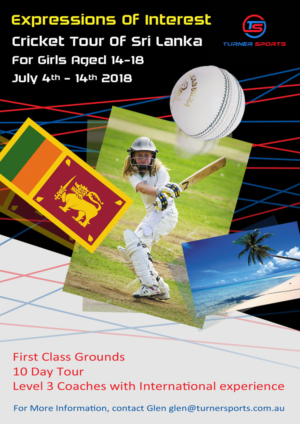 Sri Lankan Cricket Tour For Girls Aged 14-18 in July 2018 | Diseño de Flyer por Abiyoso28
