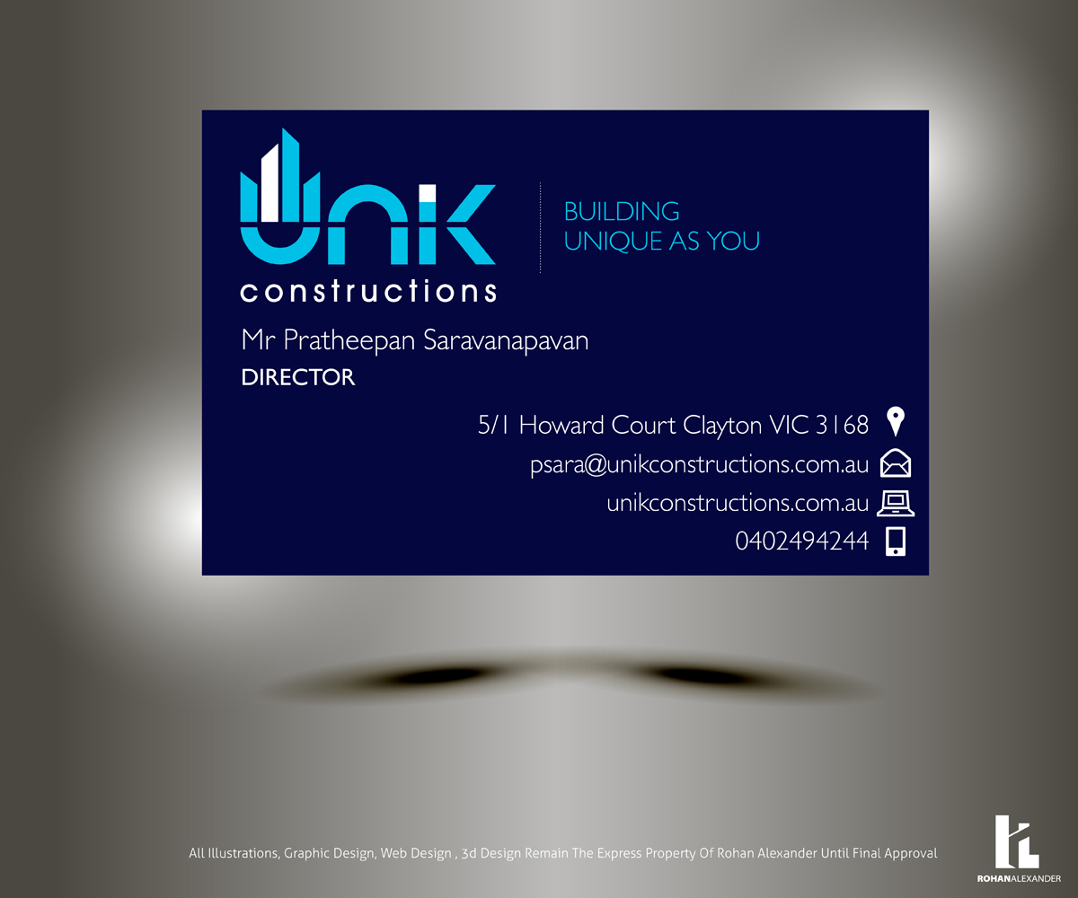 Business Card Design by Rohan Alexander for this project | Design #2652420