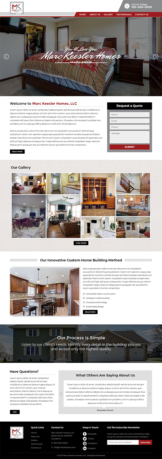 Web Design by RupalTechno for Marc Keesler Homes, LLC | Design #15808926