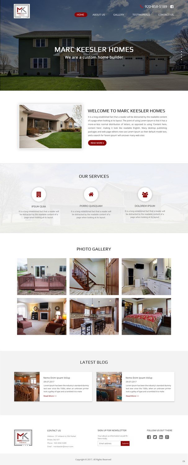 Web Design by pb for Marc Keesler Homes, LLC | Design #15555624