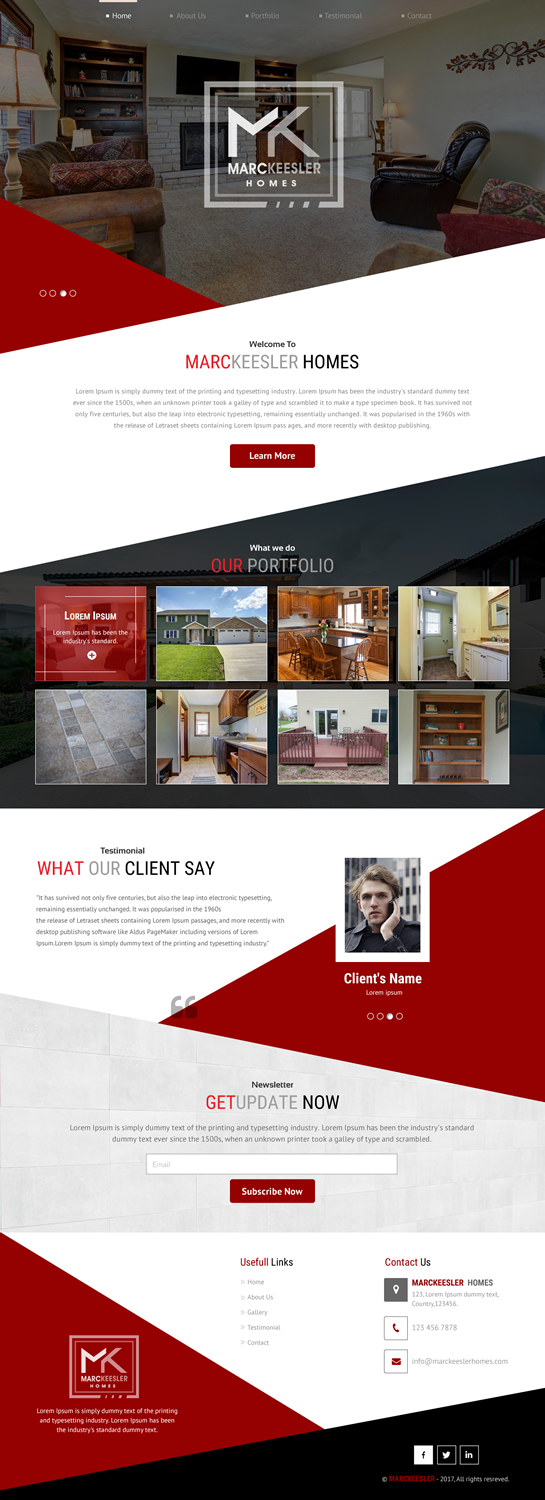 Diseño Web por rightway para Marc Keesler Homes, LLC | Diseño #15639486