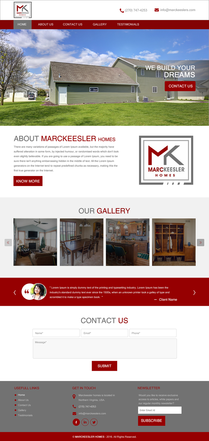 Diseño Web por rightway para Marc Keesler Homes, LLC | Diseño #15640668