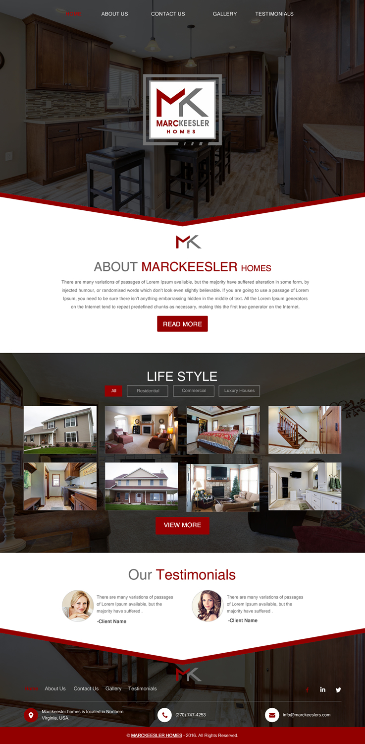 Diseño Web por rightway para Marc Keesler Homes, LLC | Diseño #15640684