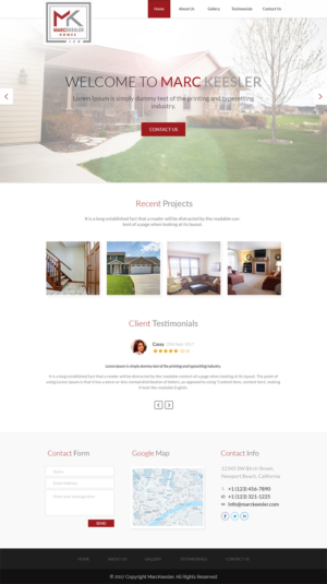 Diseño Web por primarydesigner2k9 para Marc Keesler Homes, LLC | Diseño #15555766