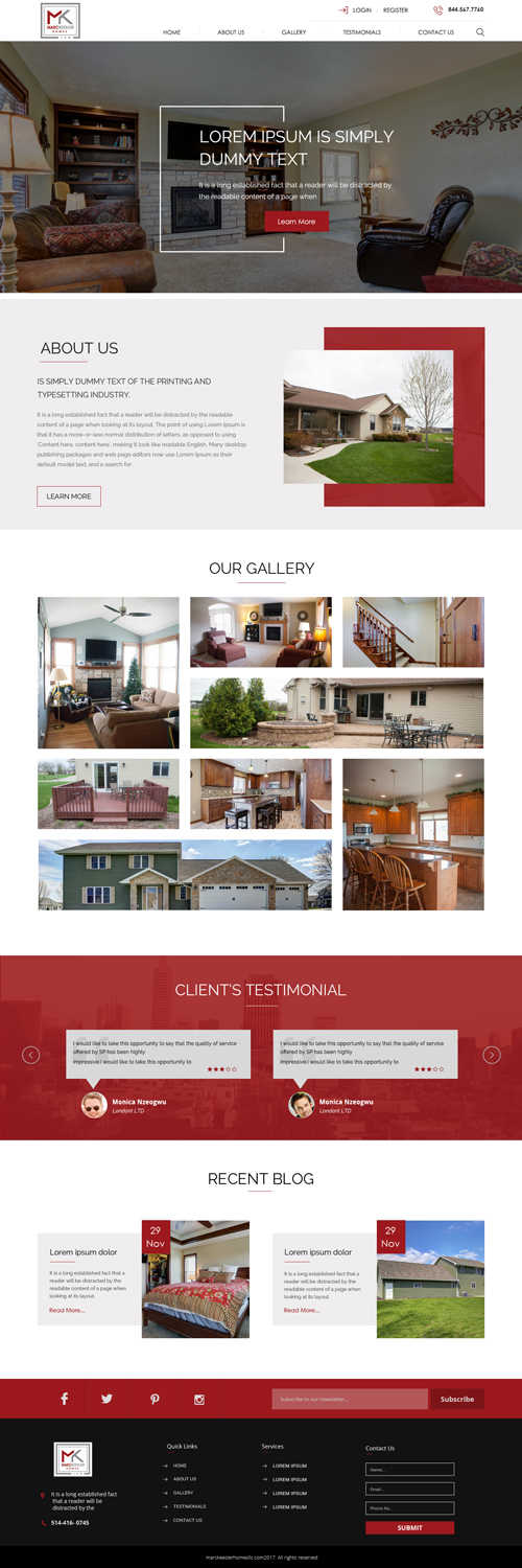Web Design by Dream Logo Design for Marc Keesler Homes, LLC | Design #15557080