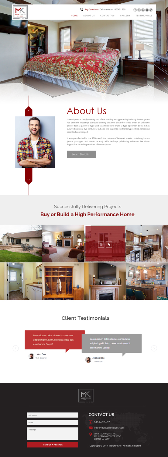 Web Design by Xclusive Designers for Marc Keesler Homes, LLC | Design #15551749