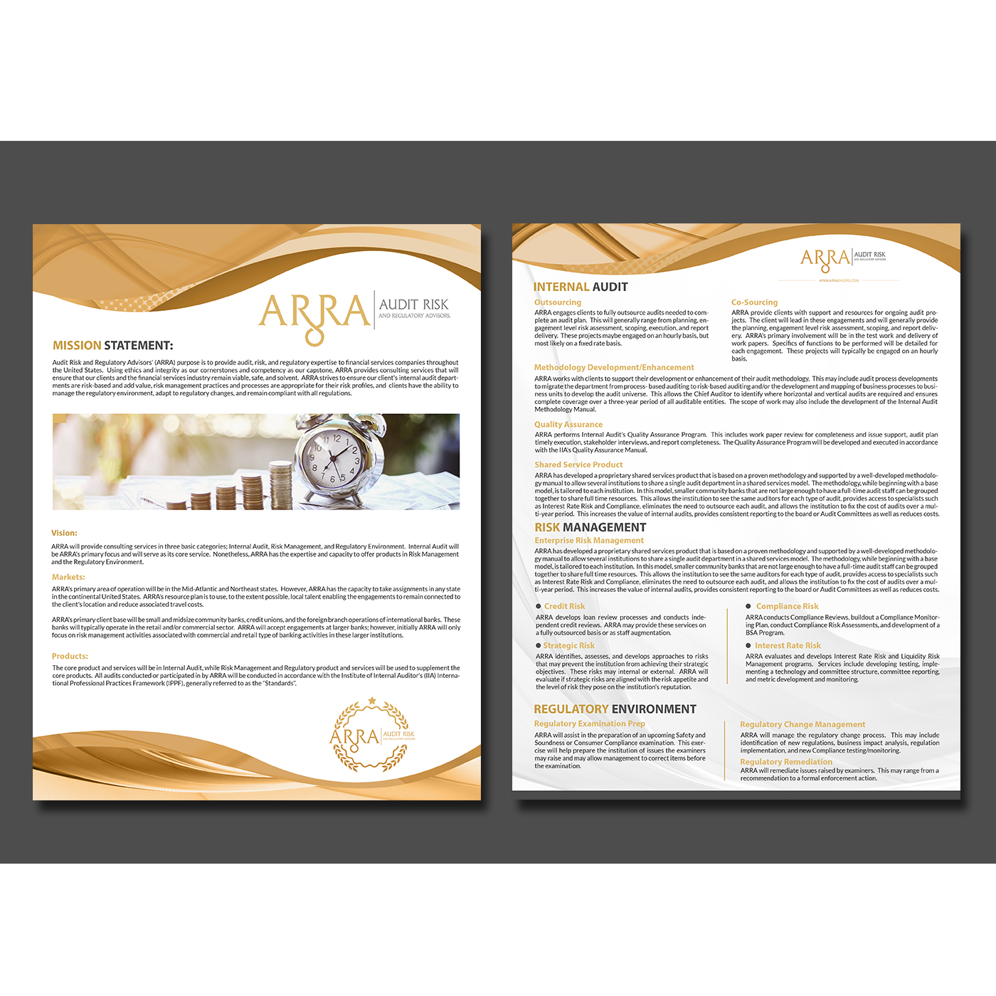 Design de Flyer par creative.bugs pour Audit Risk and Regulatory Advisors | Design #15552836