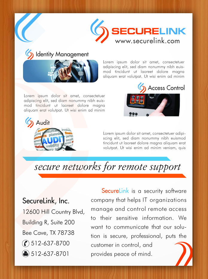 Broschüren-Design von Sbss für SecureLink, Inc. | Design #2604111