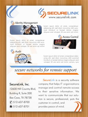 Security software company needs a 1 page brochure design | Brochure Design by Sbss
