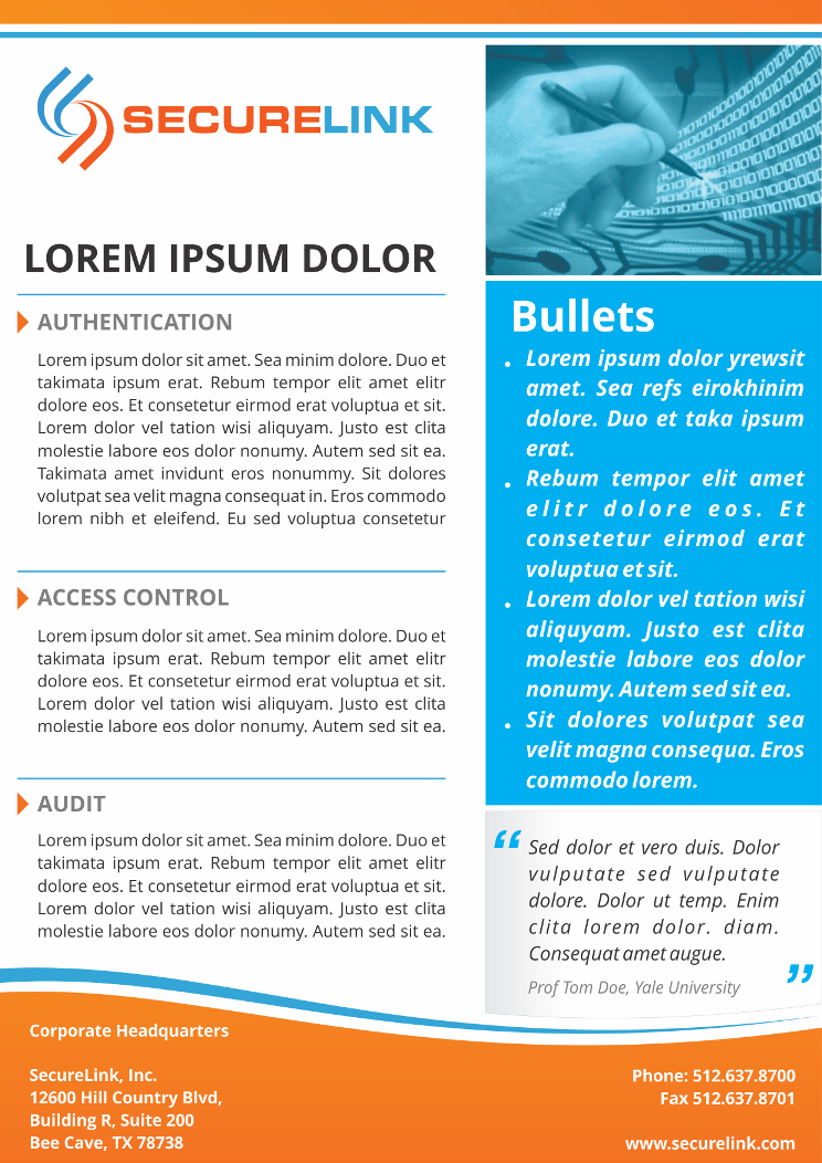 Broschüren-Design von  CryptGraphics für SecureLink, Inc. | Design #2626367