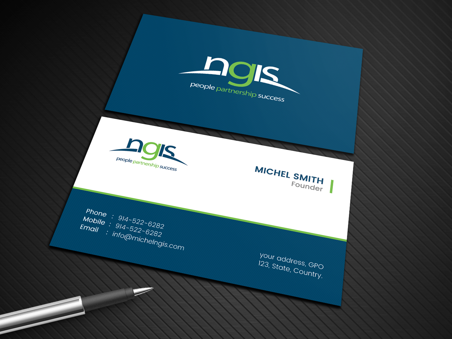 Business Card Design by Graphic Flame for NGIS Australia | Design #15593758