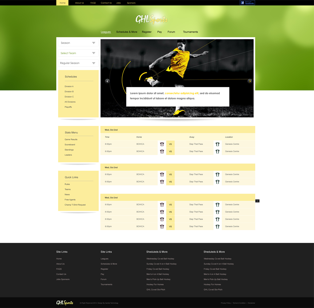 Web Design by aarsita for GHL Sports Ltd | Design #2929923