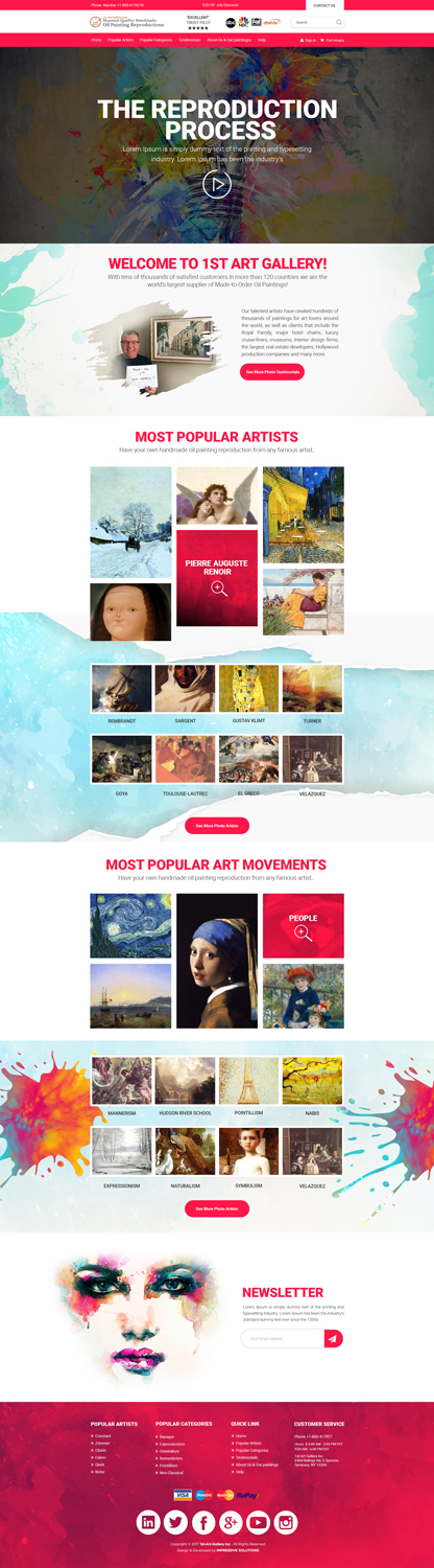 Web Design par Impressive Solutions pour 1st Art Gallery Inc | Design #15595141