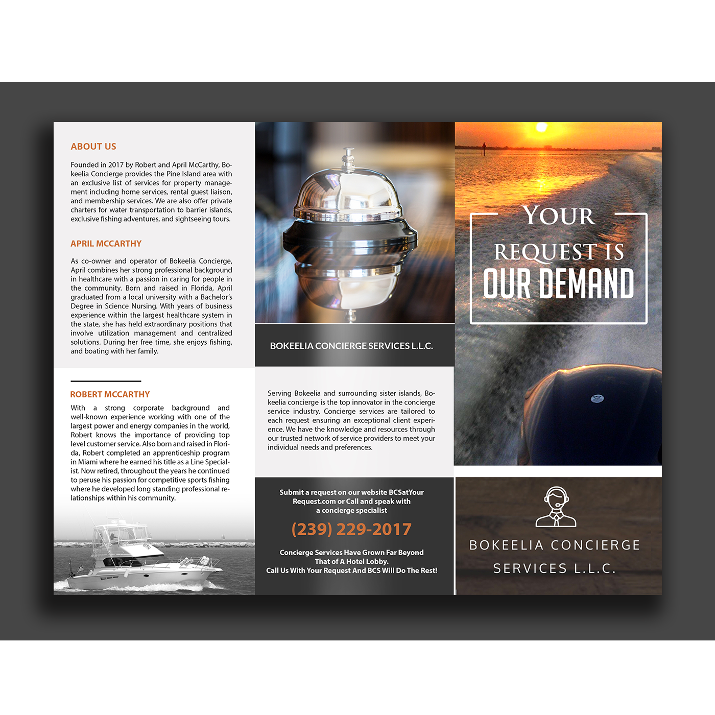 Brochure Design by creative.bugs for Bokeelia Concierge Services L.L.C | Design #15594964