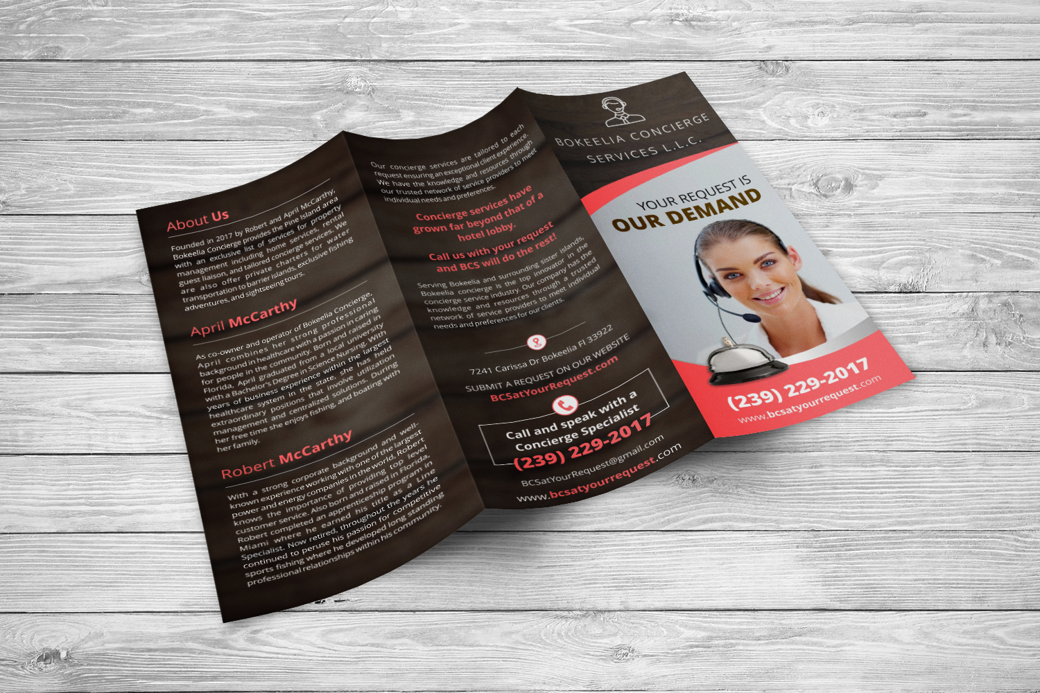 Brochure Design by ecorokerz for Bokeelia Concierge Services L.L.C | Design #15573789