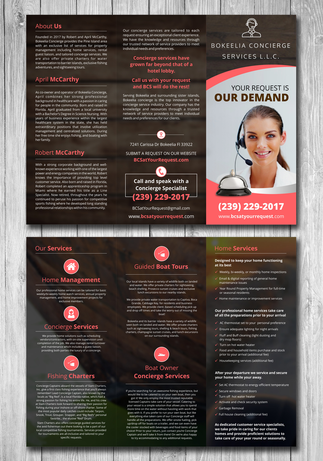 Brochure Design by ecorokerz for Bokeelia Concierge Services L.L.C | Design #15573790