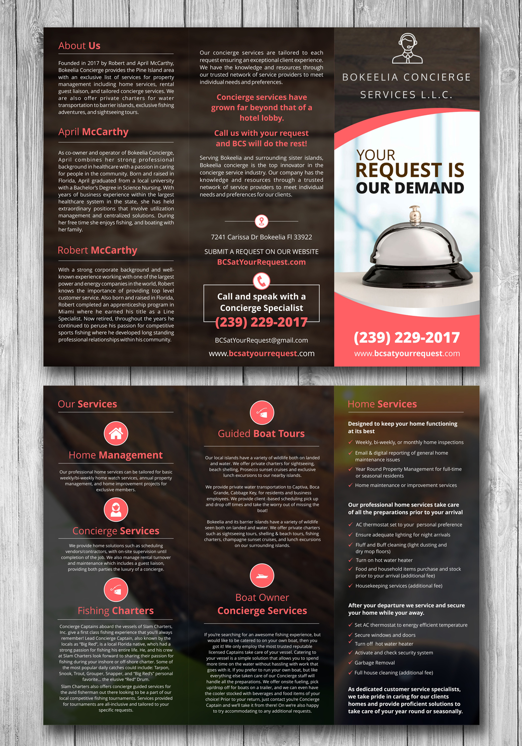Brochure Design by ecorokerz for Bokeelia Concierge Services L.L.C | Design #15577110
