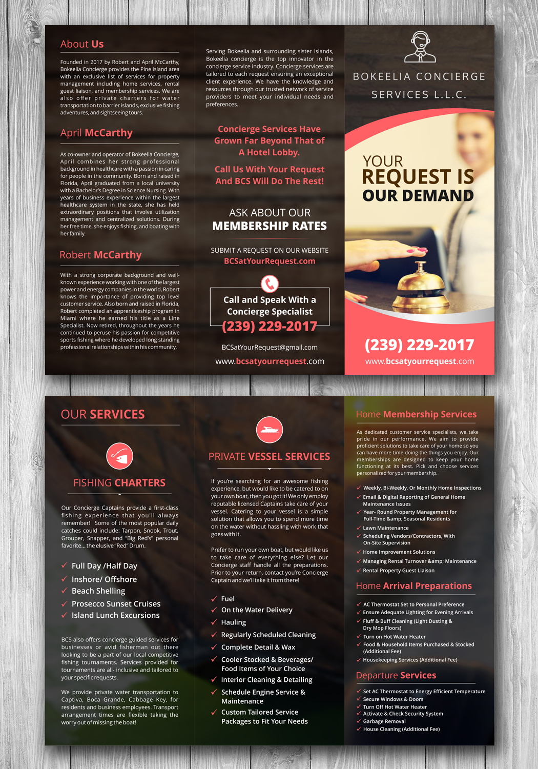 Brochure Design by ecorokerz for Bokeelia Concierge Services L.L.C | Design #15583341